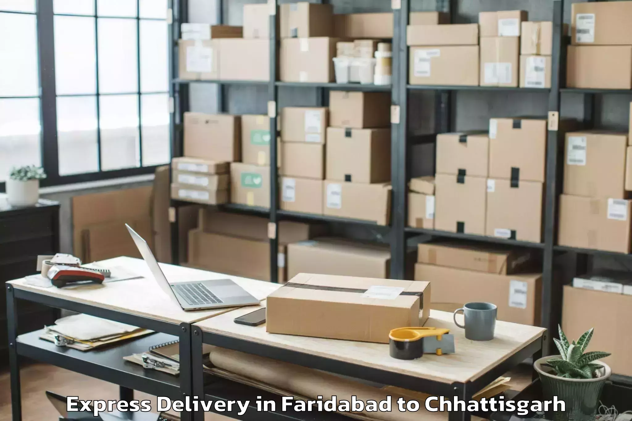 Quality Faridabad to Bhatapara Express Delivery